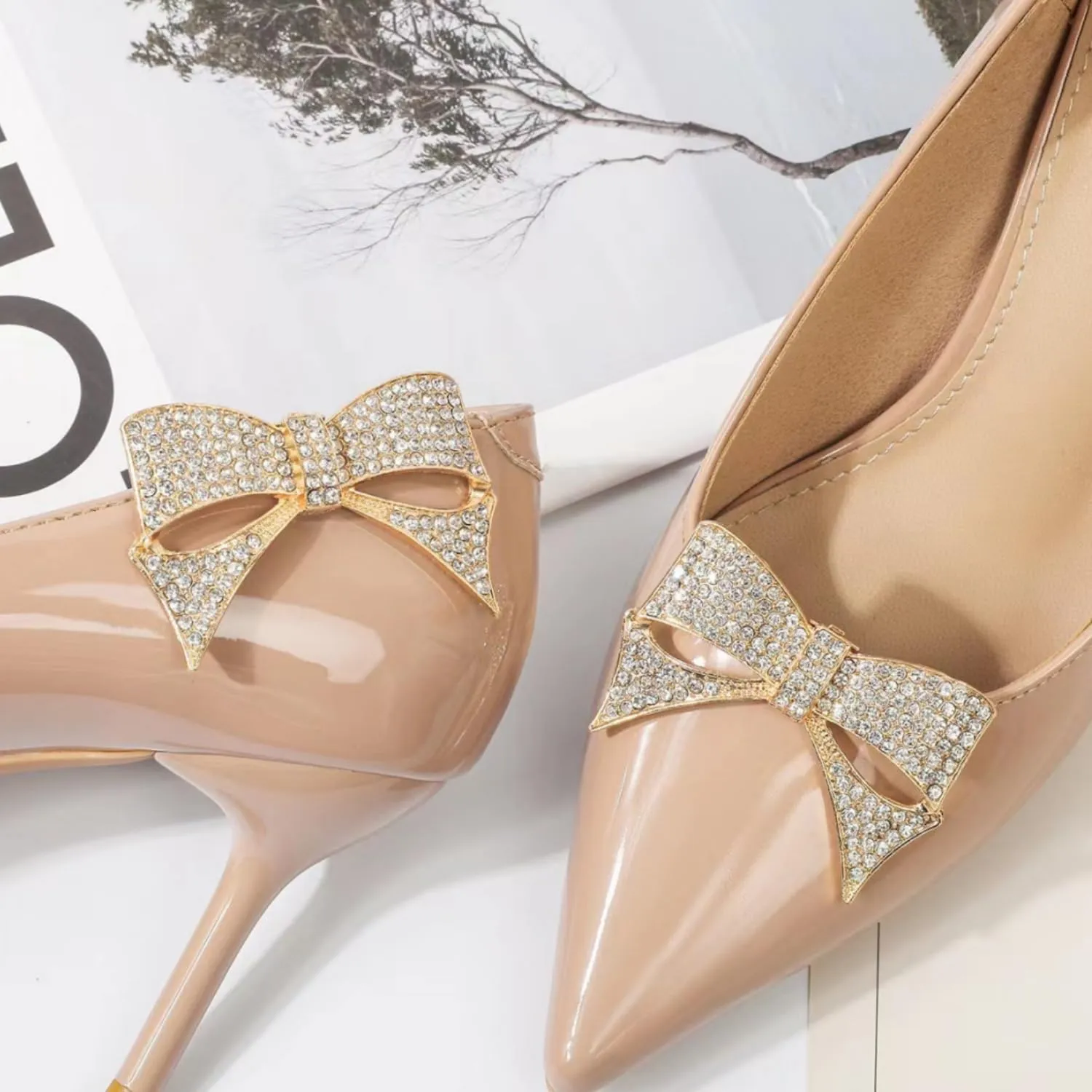 14 Pcs Rhinestone Bow Shoe Clips Shoe Buckle Classic Decorative Bow Clips For Shoes Elegant Removable Shoe Charms For Women Shoes Accessories For Women Clip On Wedding Shoe Jewelry Embellishments