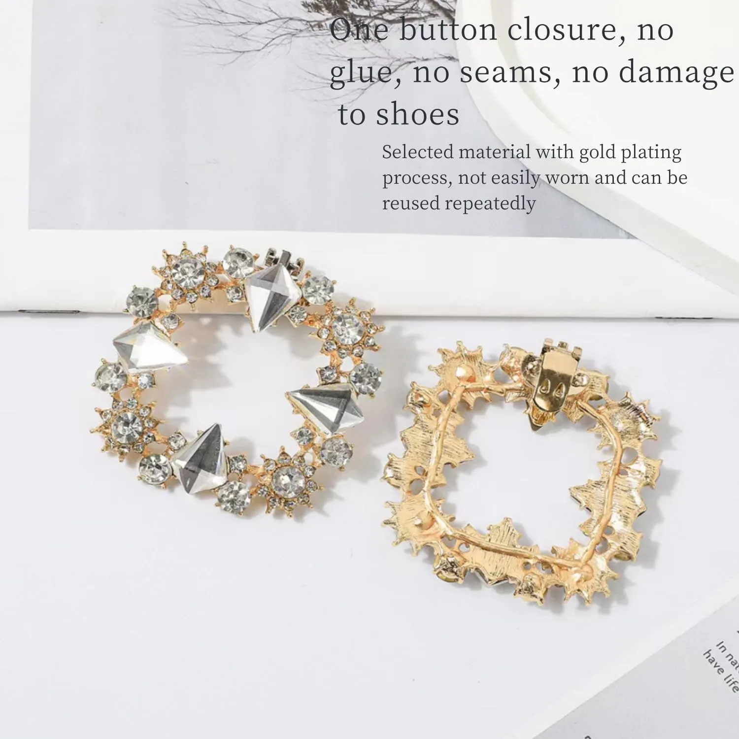 14 Pcs Rhinestone Bow Shoe Clips Shoe Buckle Classic Decorative Bow Clips For Shoes Elegant Removable Shoe Charms For Women Shoes Accessories For Women Clip On Wedding Shoe Jewelry Embellishments
