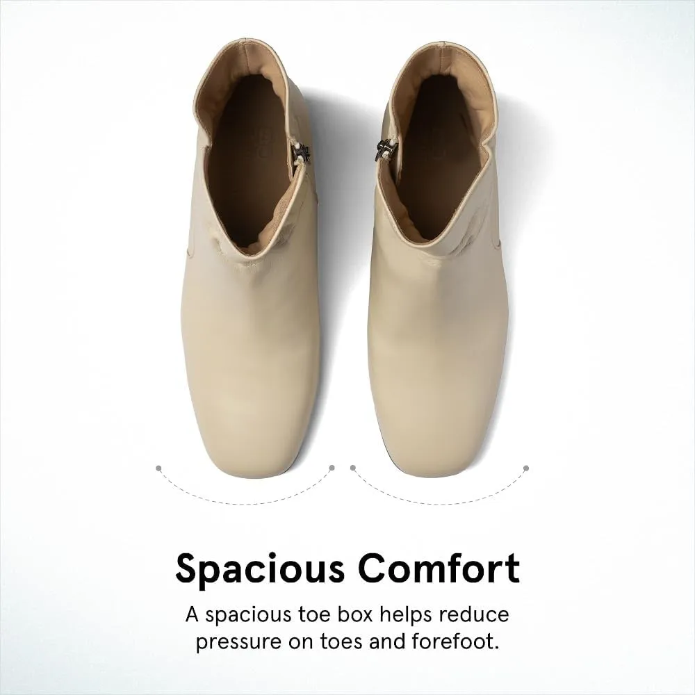 ABEO Avenue Mid Ankle Booties for Women | Fall Boots for Women | Water Resistant Leather | Built-In Orthotic Insole