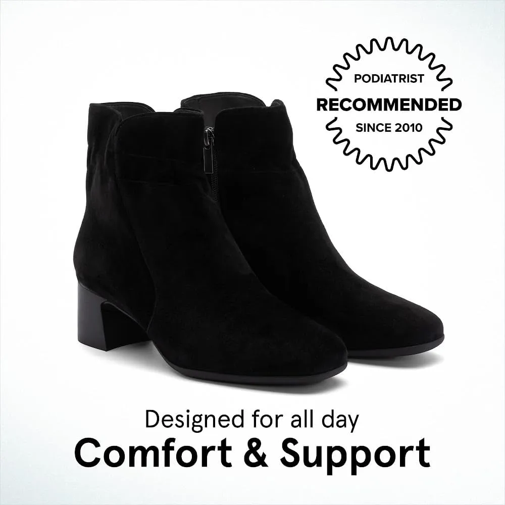ABEO Avenue Mid Ankle Booties for Women | Fall Boots for Women | Water Resistant Leather | Built-In Orthotic Insole