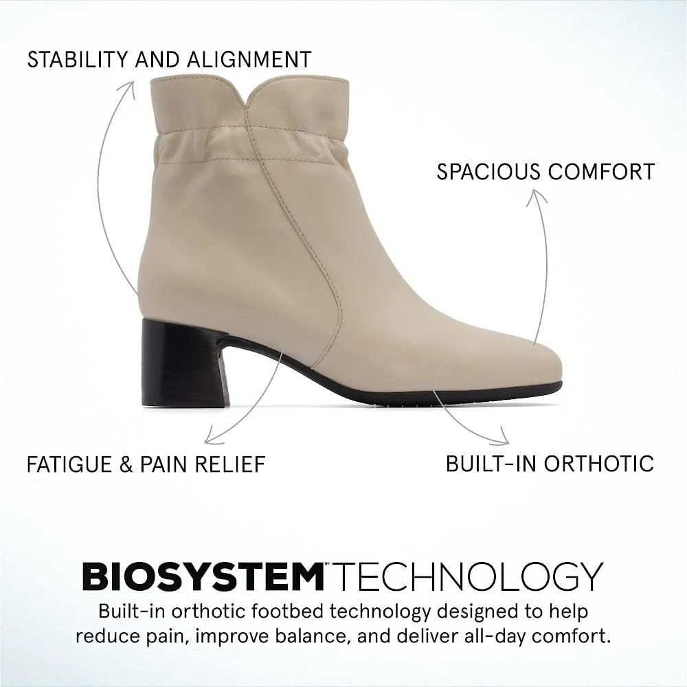 ABEO Avenue Mid Ankle Booties for Women | Fall Boots for Women | Water Resistant Leather | Built-In Orthotic Insole