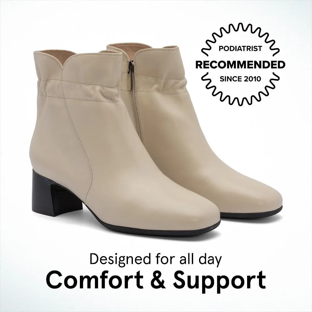 ABEO Avenue Mid Ankle Booties for Women | Fall Boots for Women | Water Resistant Leather | Built-In Orthotic Insole