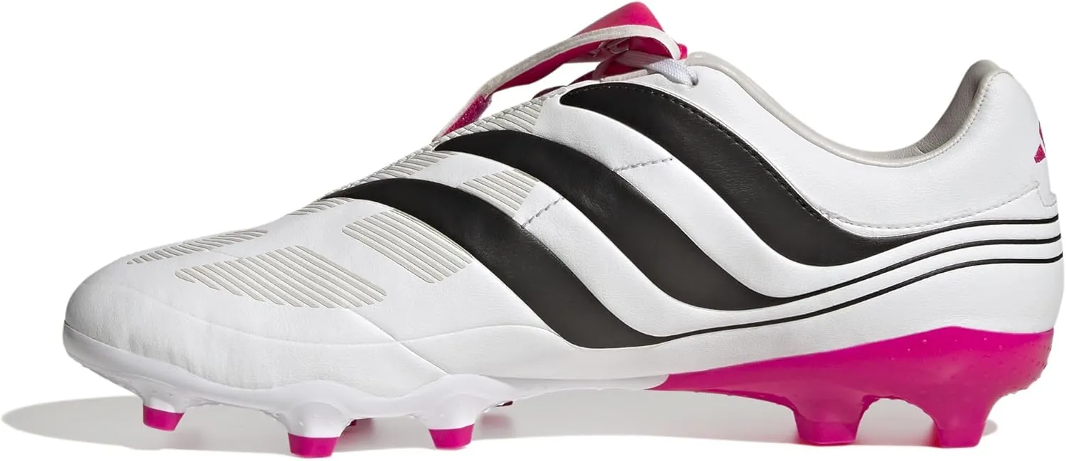 adidas Predator Precision.3 Firm Ground Cleats, Unisex Sizing, Cloud White/Core Black/Team Shock Pink 2, Limited Edition