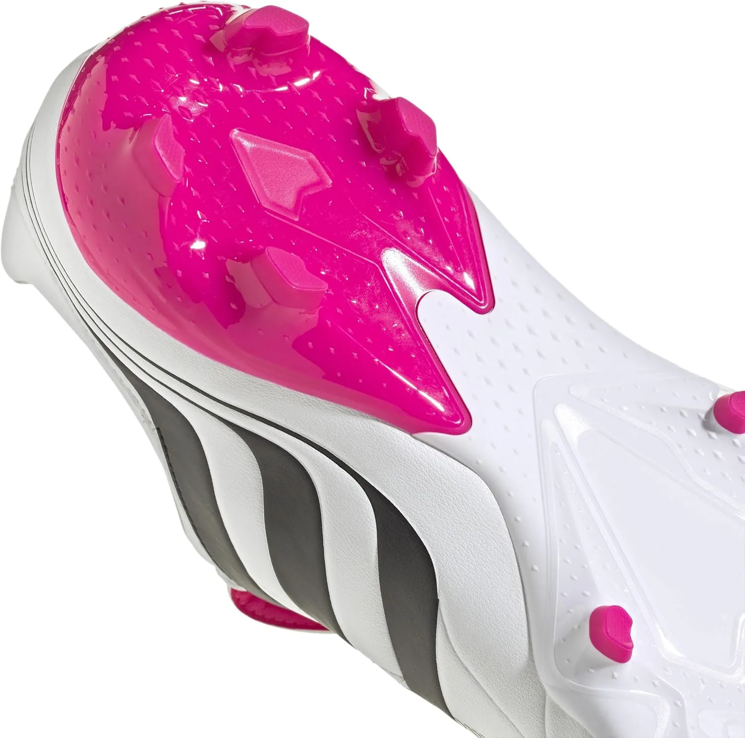 adidas Predator Precision.3 Firm Ground Cleats, Unisex Sizing, Cloud White/Core Black/Team Shock Pink 2, Limited Edition