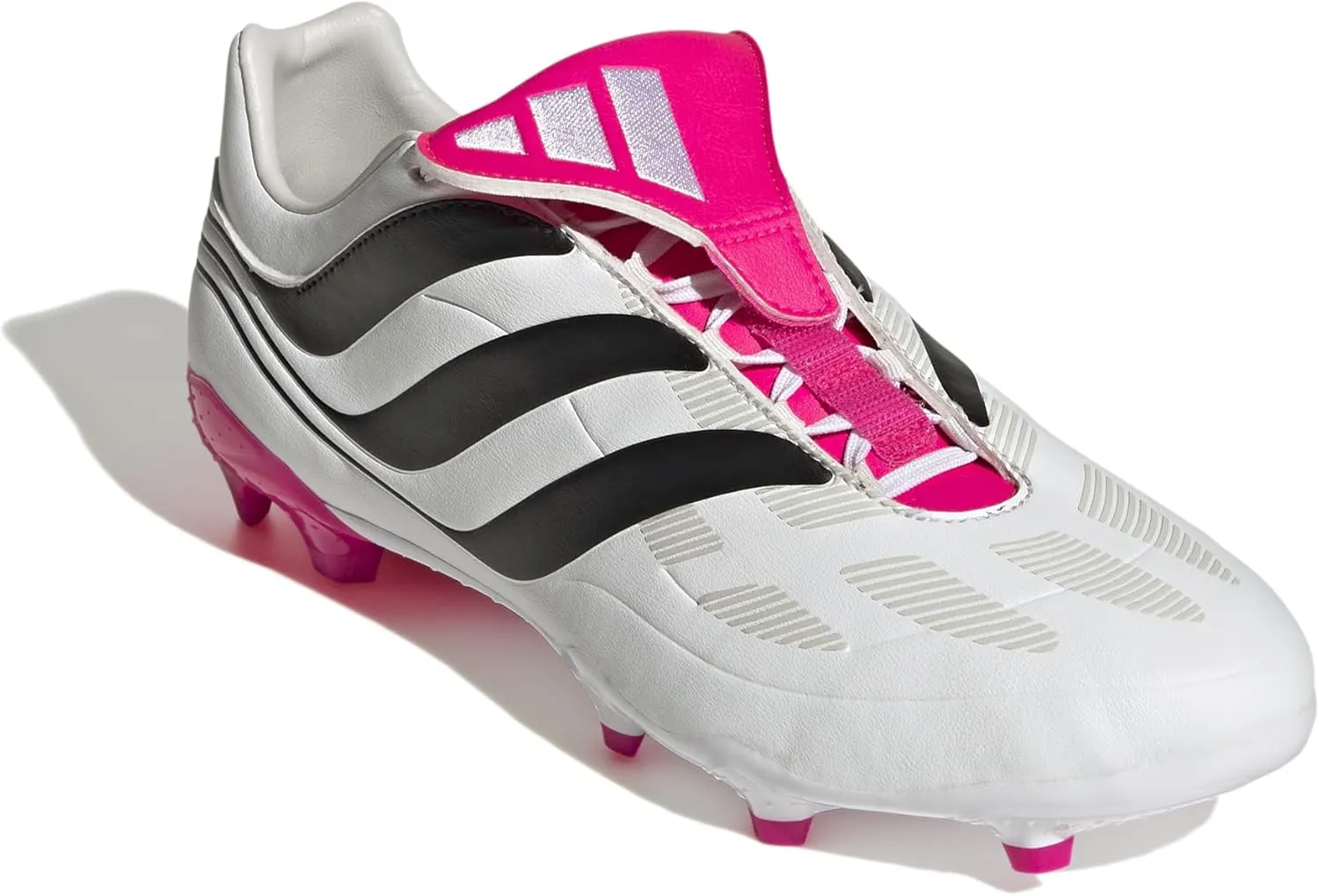 adidas Predator Precision.3 Firm Ground Cleats, Unisex Sizing, Cloud White/Core Black/Team Shock Pink 2, Limited Edition