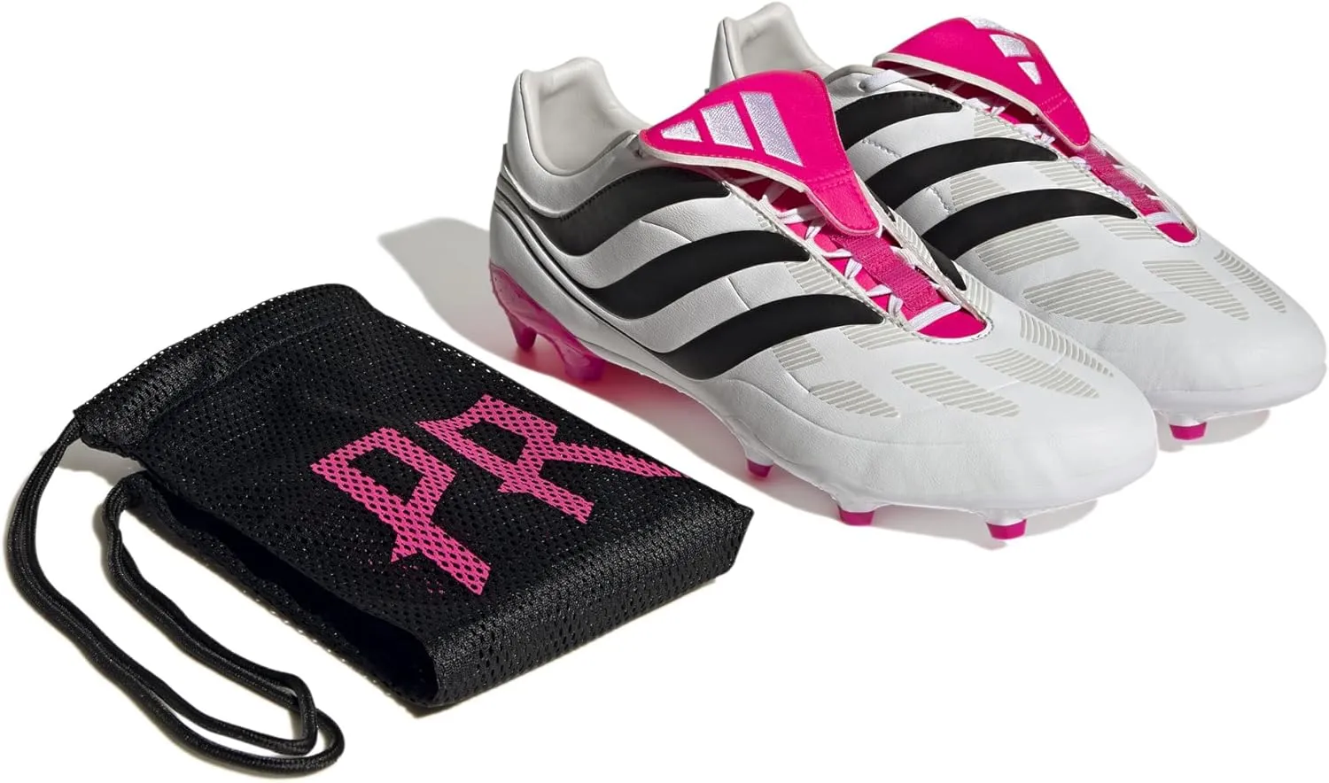 adidas Predator Precision.3 Firm Ground Cleats, Unisex Sizing, Cloud White/Core Black/Team Shock Pink 2, Limited Edition