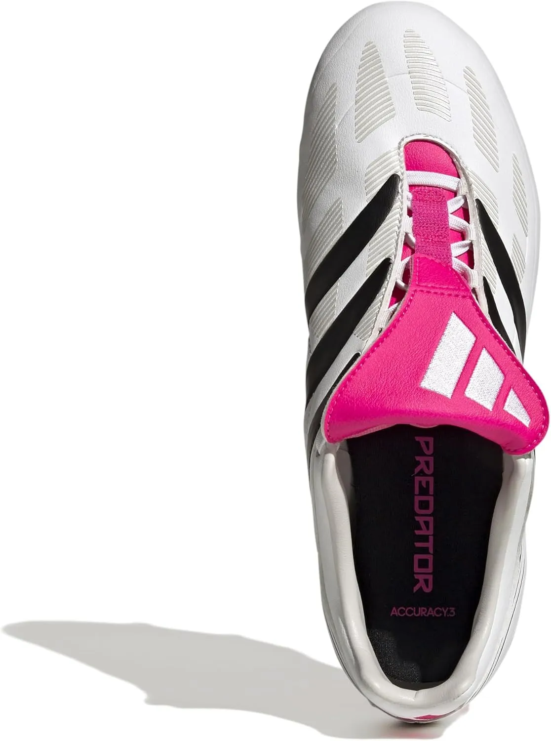 adidas Predator Precision.3 Firm Ground Cleats, Unisex Sizing, Cloud White/Core Black/Team Shock Pink 2, Limited Edition