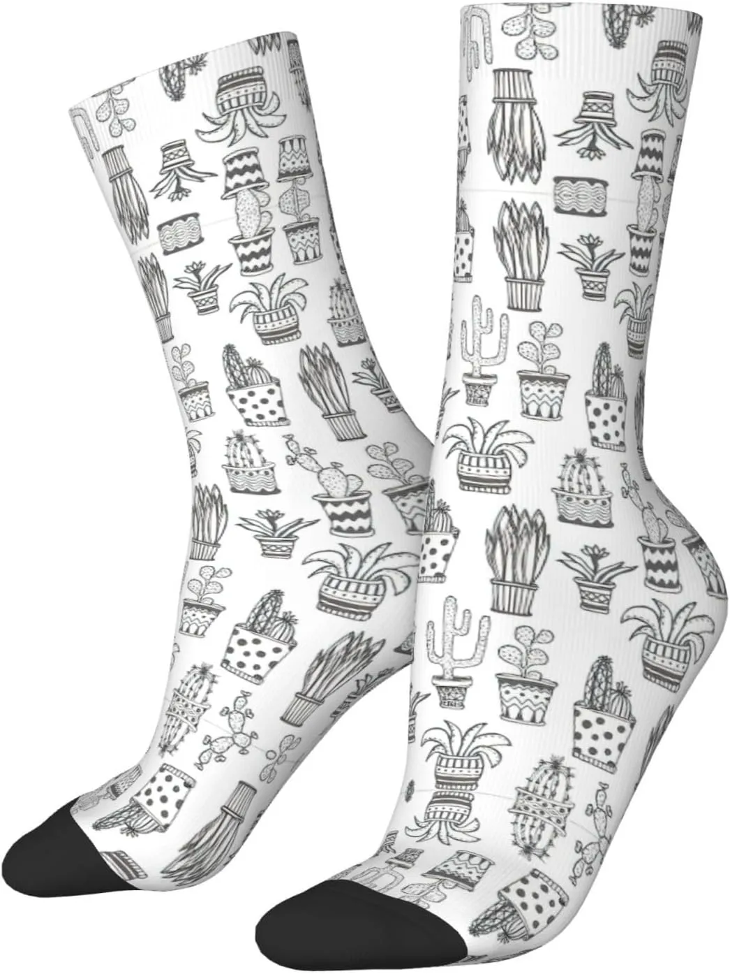 Adult Socks, Cactus Plants Print Winter Warm Wool Socks for Women, Soft Cozy Socks, Knit Boots Socks for Men
