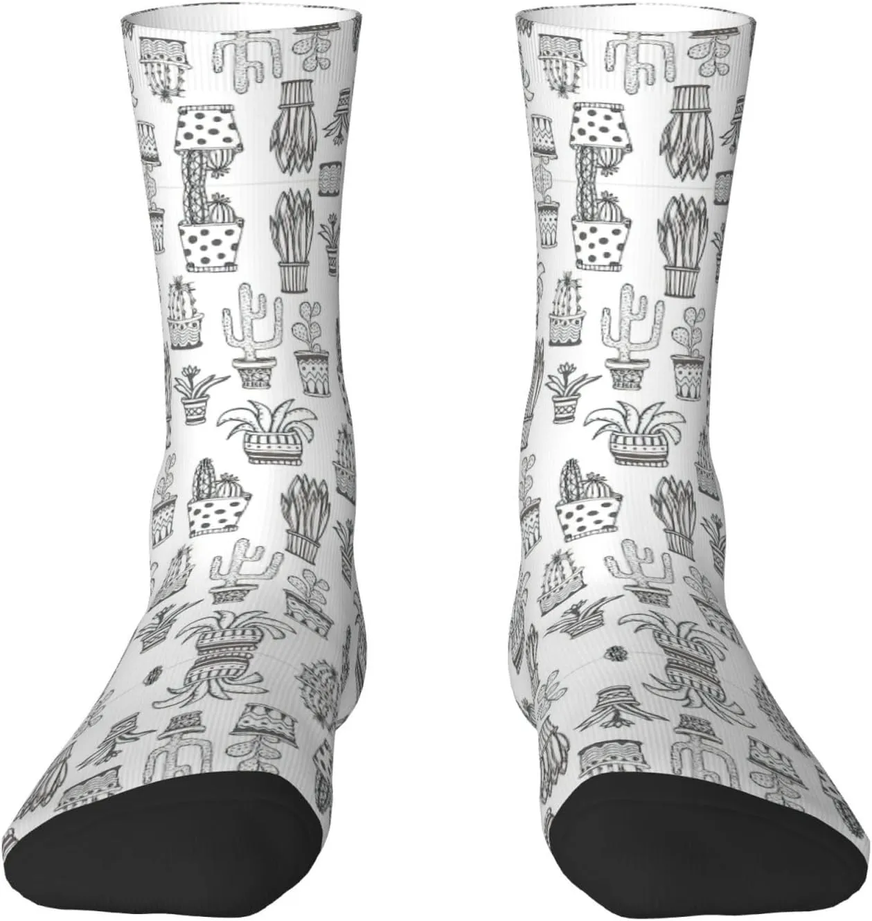 Adult Socks, Cactus Plants Print Winter Warm Wool Socks for Women, Soft Cozy Socks, Knit Boots Socks for Men