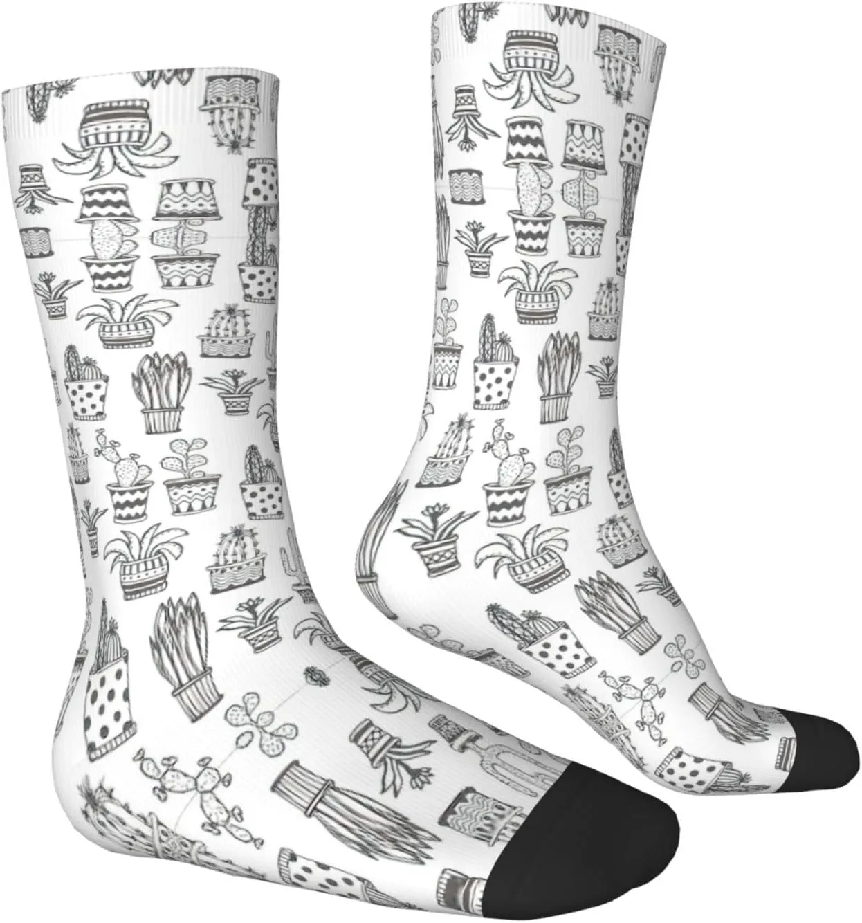 Adult Socks, Cactus Plants Print Winter Warm Wool Socks for Women, Soft Cozy Socks, Knit Boots Socks for Men