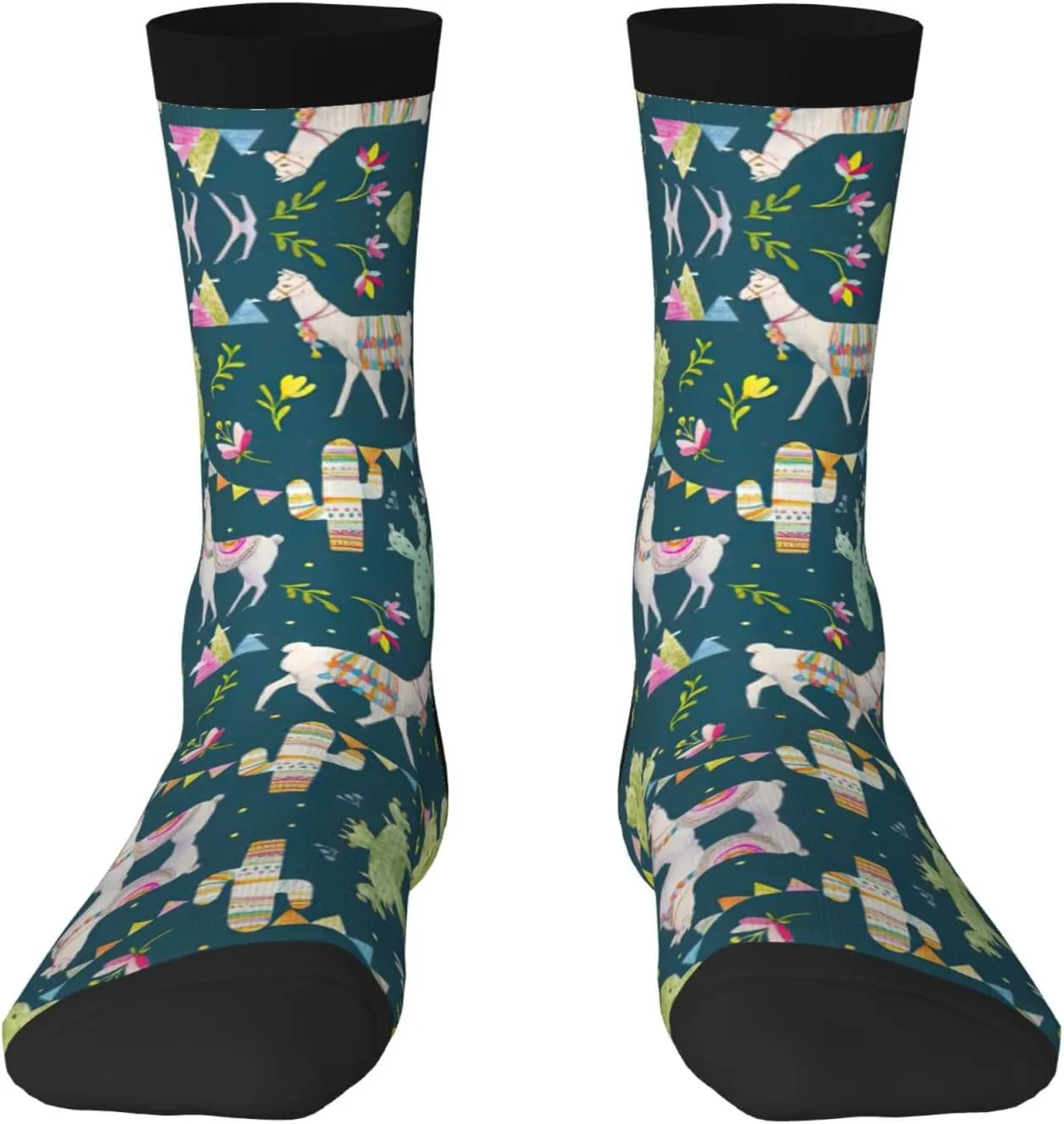 Adult Socks, Llama animal alpaca tropical cactus Print Winter Warm Wool Socks for Women, Soft Cozy Socks, Knit Boots Socks for Men