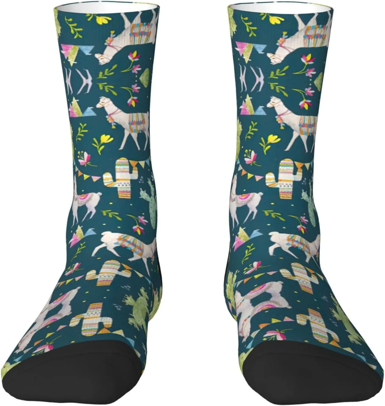 Adult Socks, Llama animal alpaca tropical cactus Print Winter Warm Wool Socks for Women, Soft Cozy Socks, Knit Boots Socks for Men