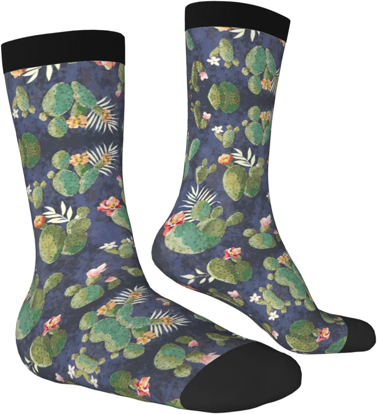 Adult Socks, watercolour cactus Print Winter Warm Wool Socks for Women, Soft Cozy Socks, Knit Boots Socks for Men