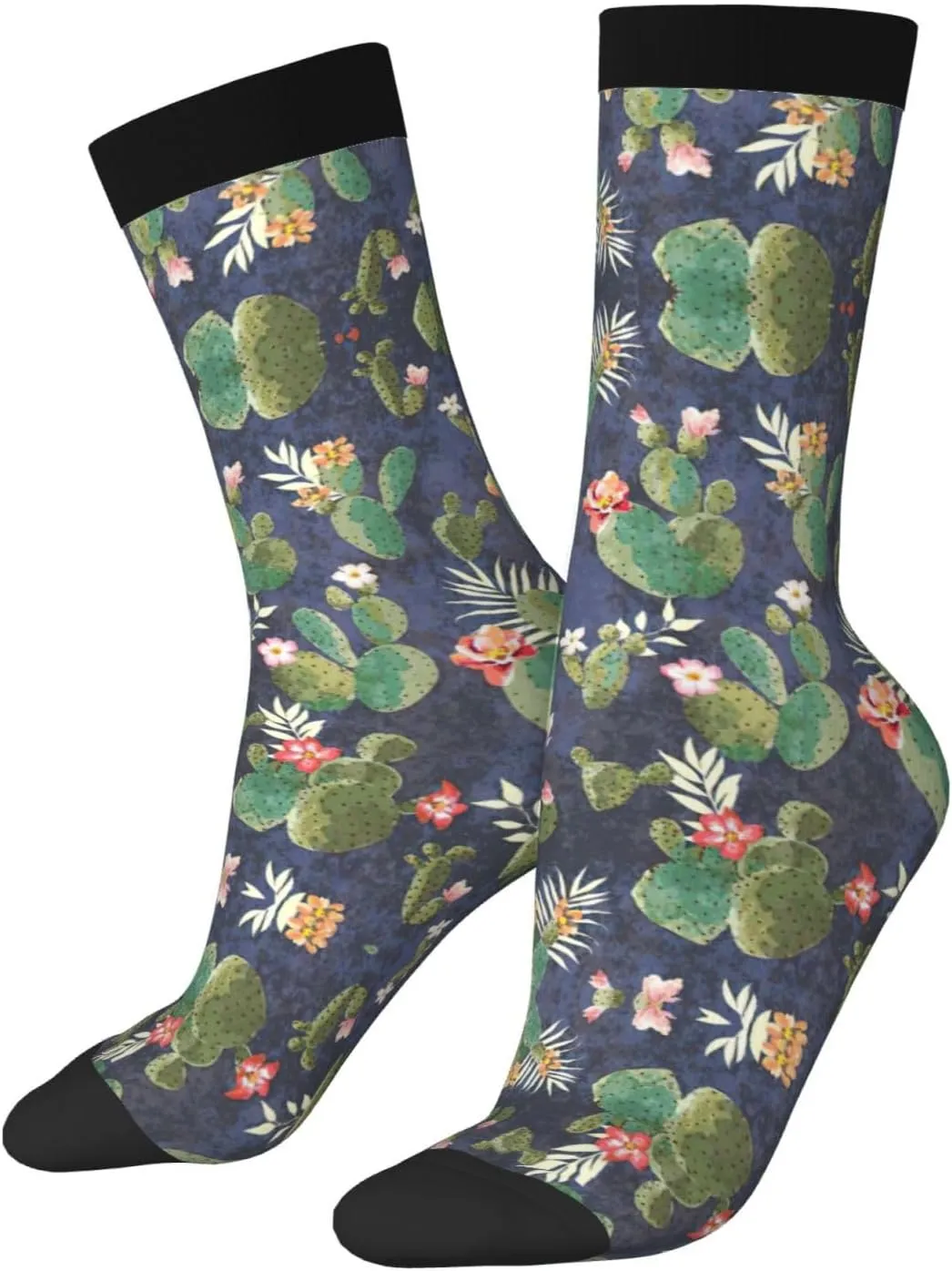 Adult Socks, watercolour cactus Print Winter Warm Wool Socks for Women, Soft Cozy Socks, Knit Boots Socks for Men