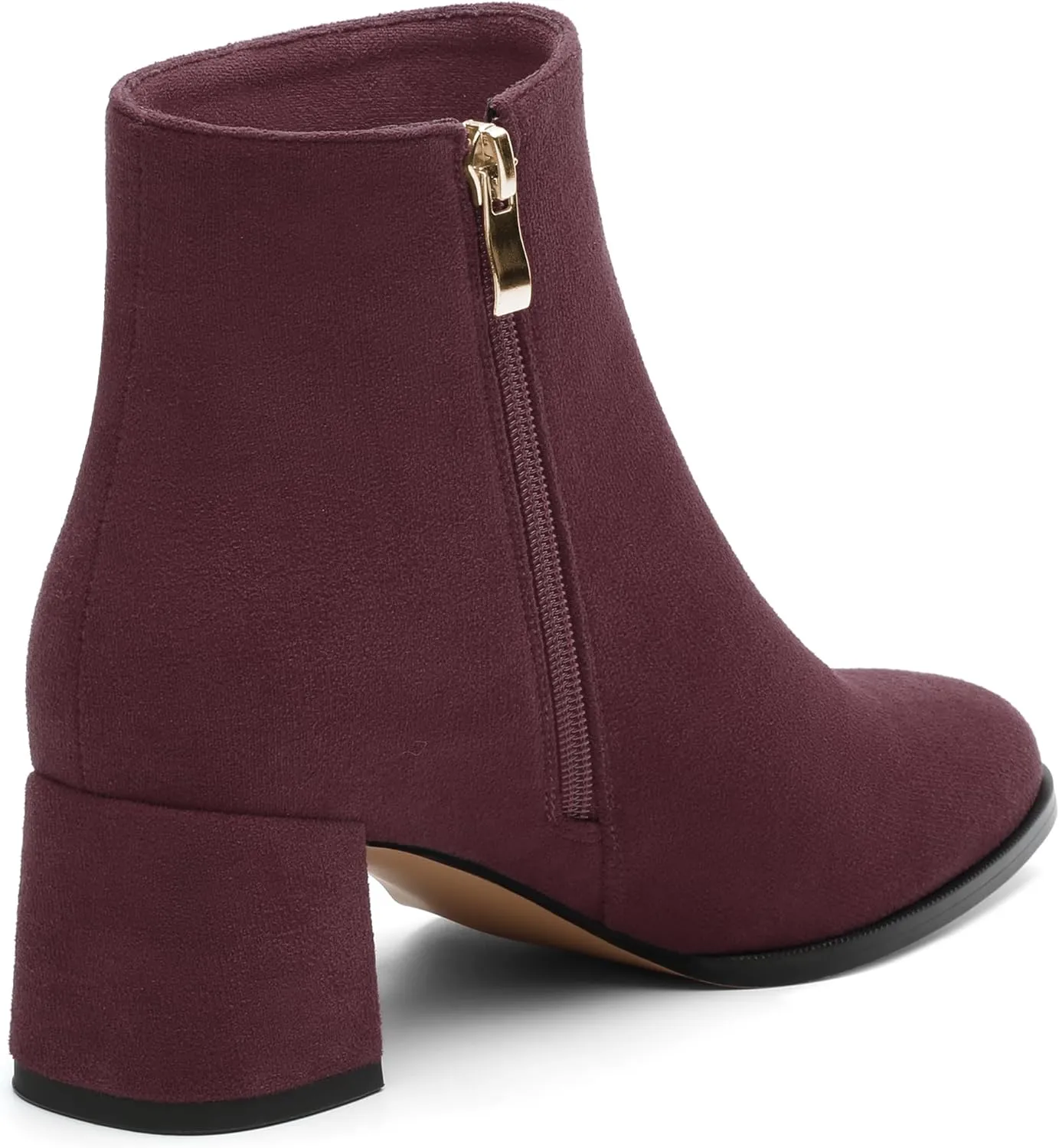 Ankle Boots for Women Low Heel Suede Wide Width Chunky Short Booties Comfortable Fashion Work Winter Boots 2 Inch