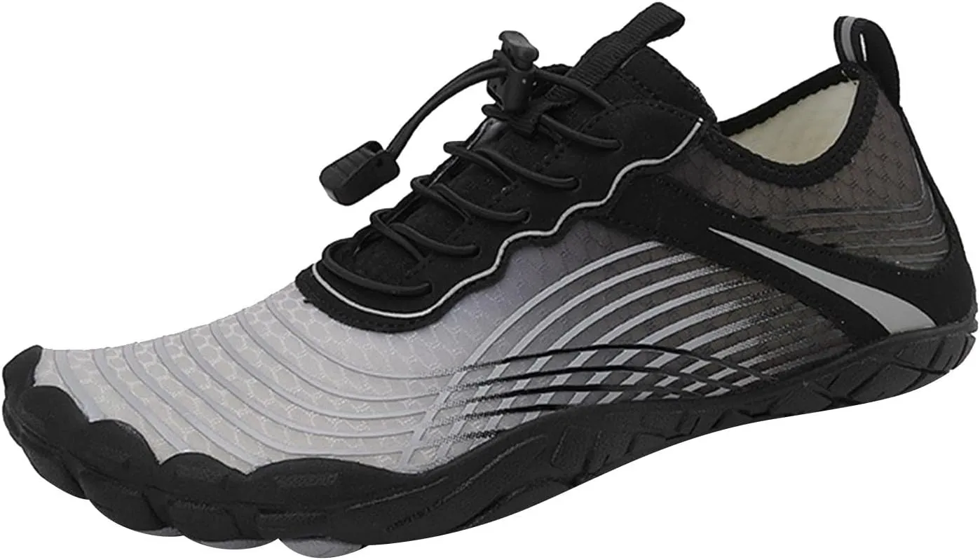 Athletic Hiking Water Shoes Womens Mens Quick-Dry Barefoot for Beach Walking Diving Wading Training,Summer Comfy Thick Sole Indoor Fitness Sneakers,Couple Breathable Travel Friendly Shoe White