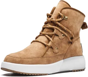 AUMU Taurus Leather Metal Buckle Brass Eyelets Suede Upper Laces Winter Snow Boots…