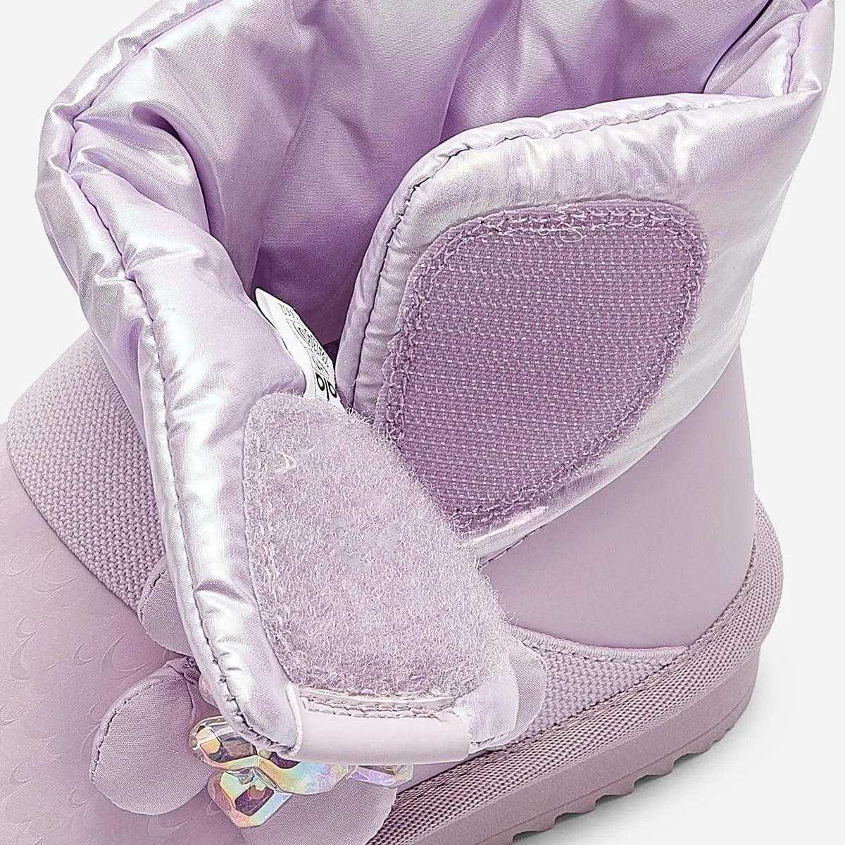 Balabala Girls Winter Snow Boots with Floral Design, Warm Cozy Anti-Slip Toddler Kids Snow Boots