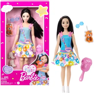 Barbie: My First Preschool Doll, Renee with 13.5-inch Soft Posable Body & Black Hair, Plush Squirrel & Accessories