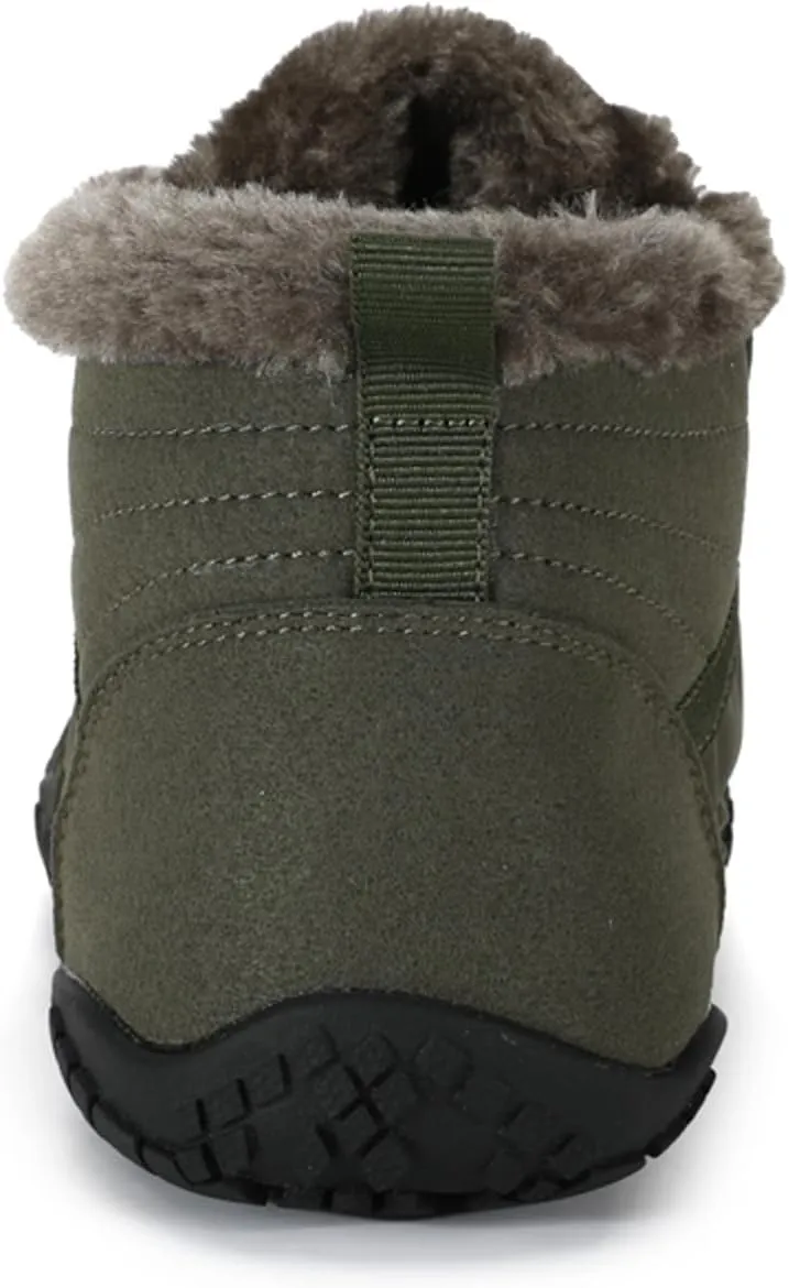 Barefoot Shoes Fur Lined Winter Mens Wide Toe Box Trail Runner Women Zero Drop Sole High top Walking Shoes Minimalist Outdoor Hiking Trekking Boots Sneakers