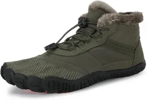 Barefoot Shoes Fur Lined Winter Mens Wide Toe Box Trail Runner Women Zero Drop Sole High top Walking Shoes Minimalist Outdoor Hiking Trekking Boots Sneakers