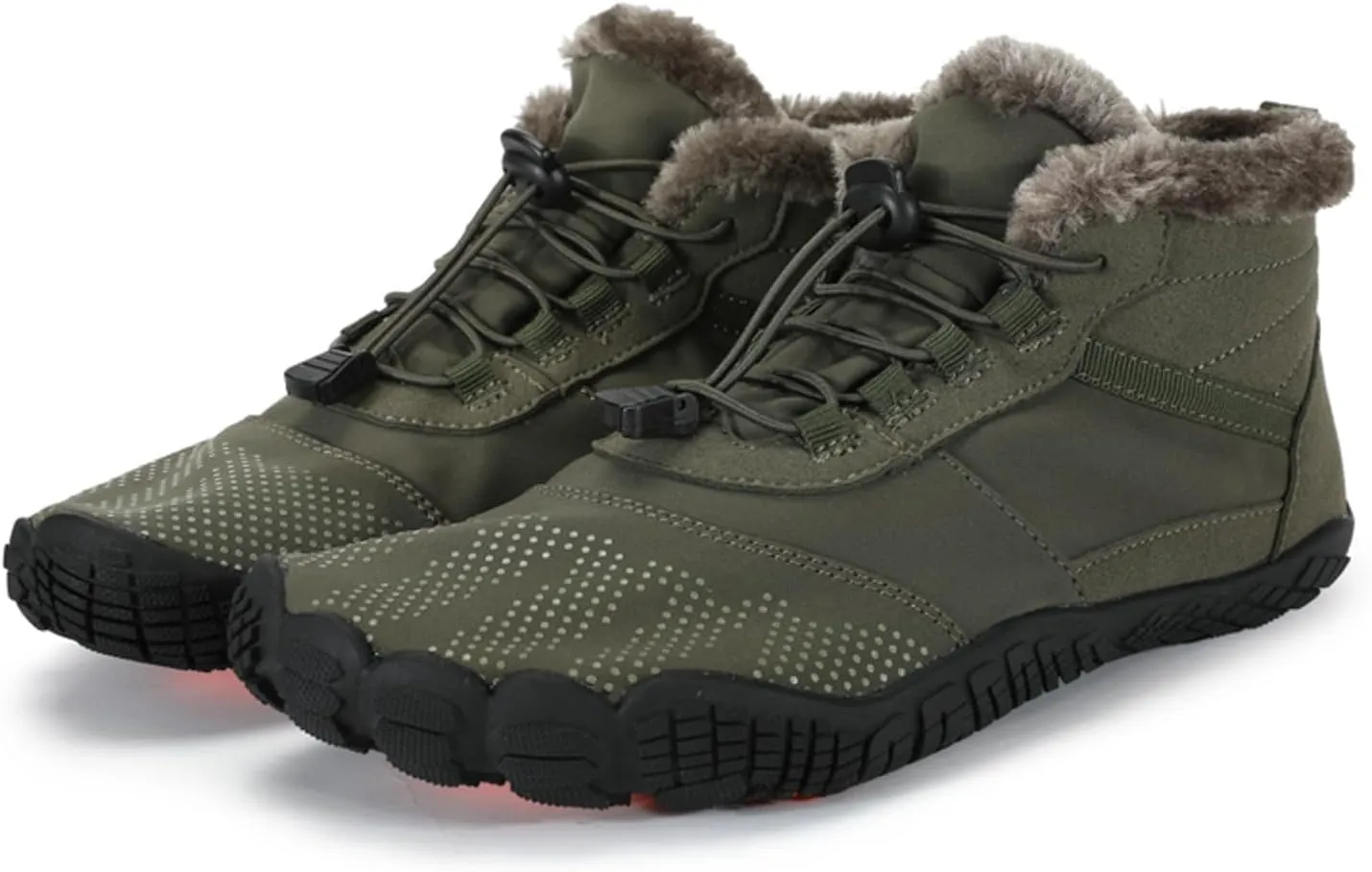Barefoot Shoes Fur Lined Winter Mens Wide Toe Box Trail Runner Women Zero Drop Sole High top Walking Shoes Minimalist Outdoor Hiking Trekking Boots Sneakers