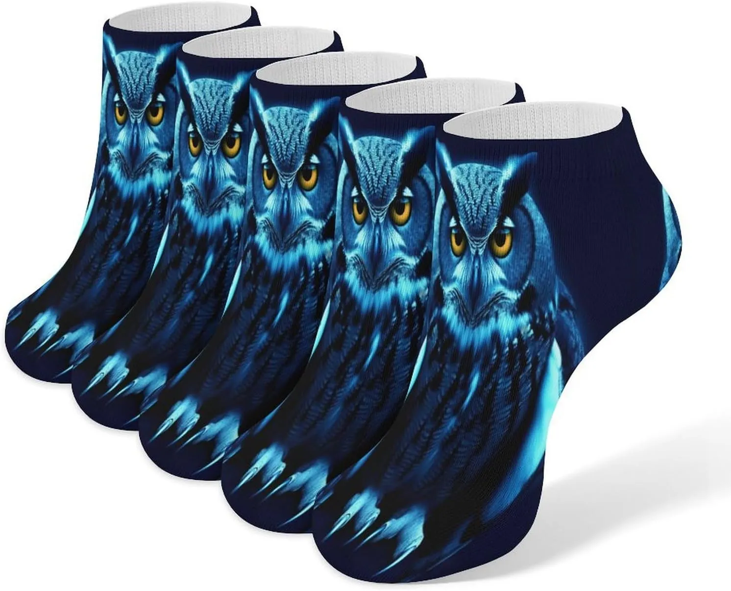 Blue Owl Casual Socks Soft Moisture-Wicking Socks Low Cut Invisible Liner Ankle Sock (5 Pairs)
