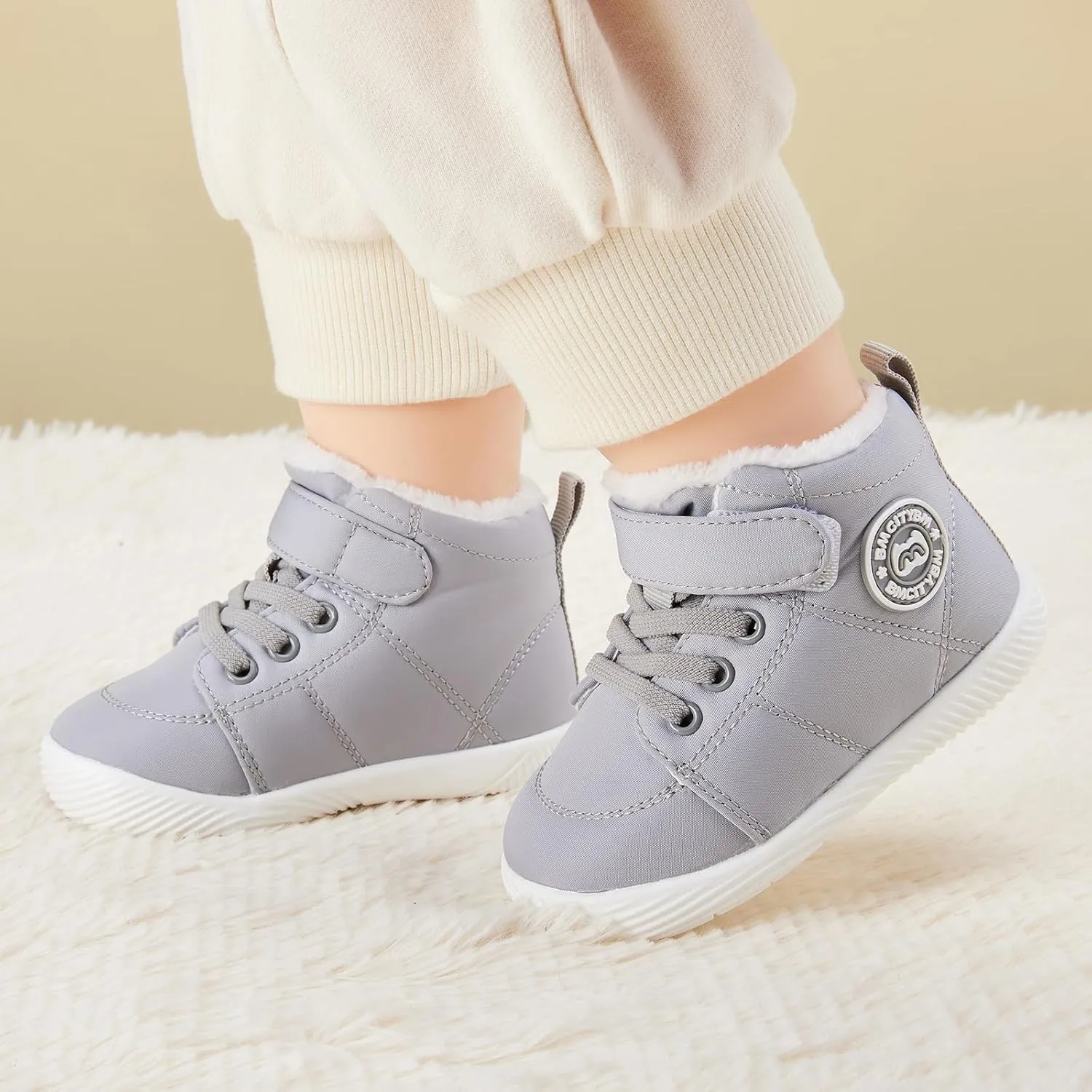BMCiTYBM Baby Boy Girl Snow Boots Infant Warm Winter Booties Slip On Lightweight Outdoor Indoor Sock Shoes for First Walkers 6 9 12 18 24 Months