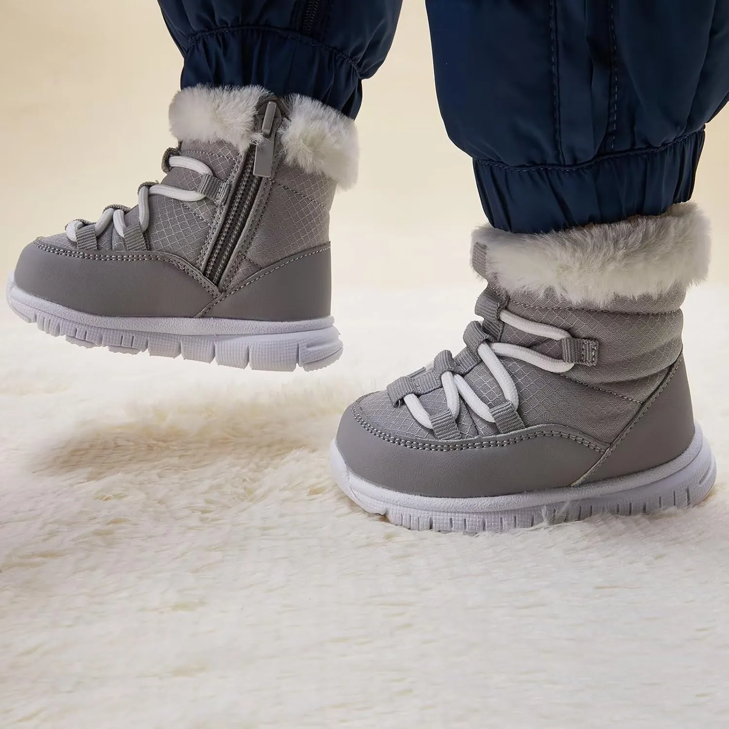 BMCiTYBM Girls Boys Snow Boots Warm Winter Fur Lined Baby Shoes (Infant/Toddler/Little Kid)