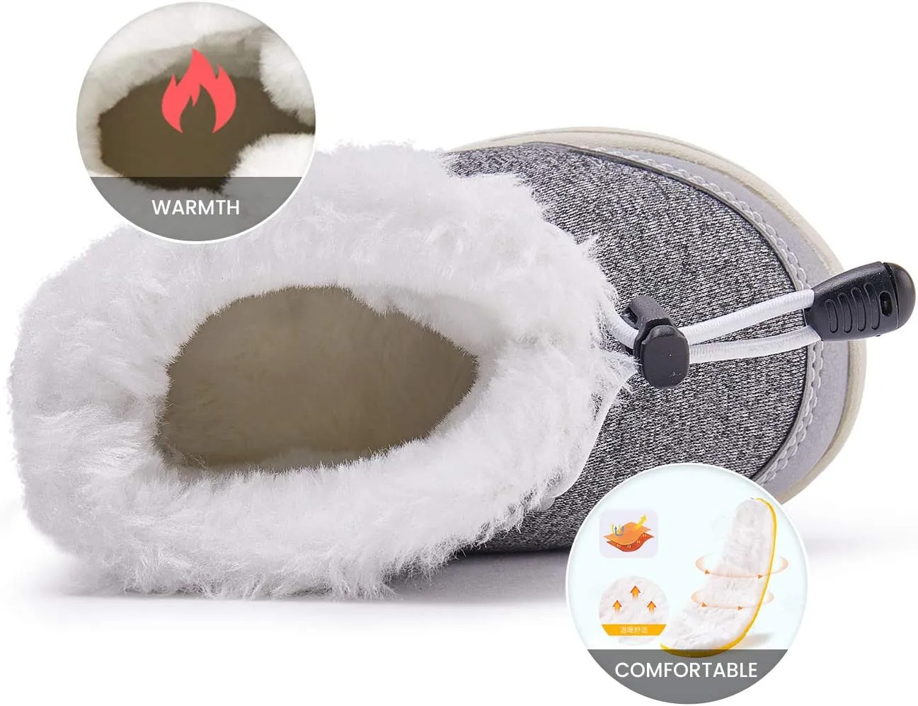 BMCiTYBM Toddler Baby Snow Boots Winter Shoes Boys Girls Cold Weather Baby Faux Fur Shoes
