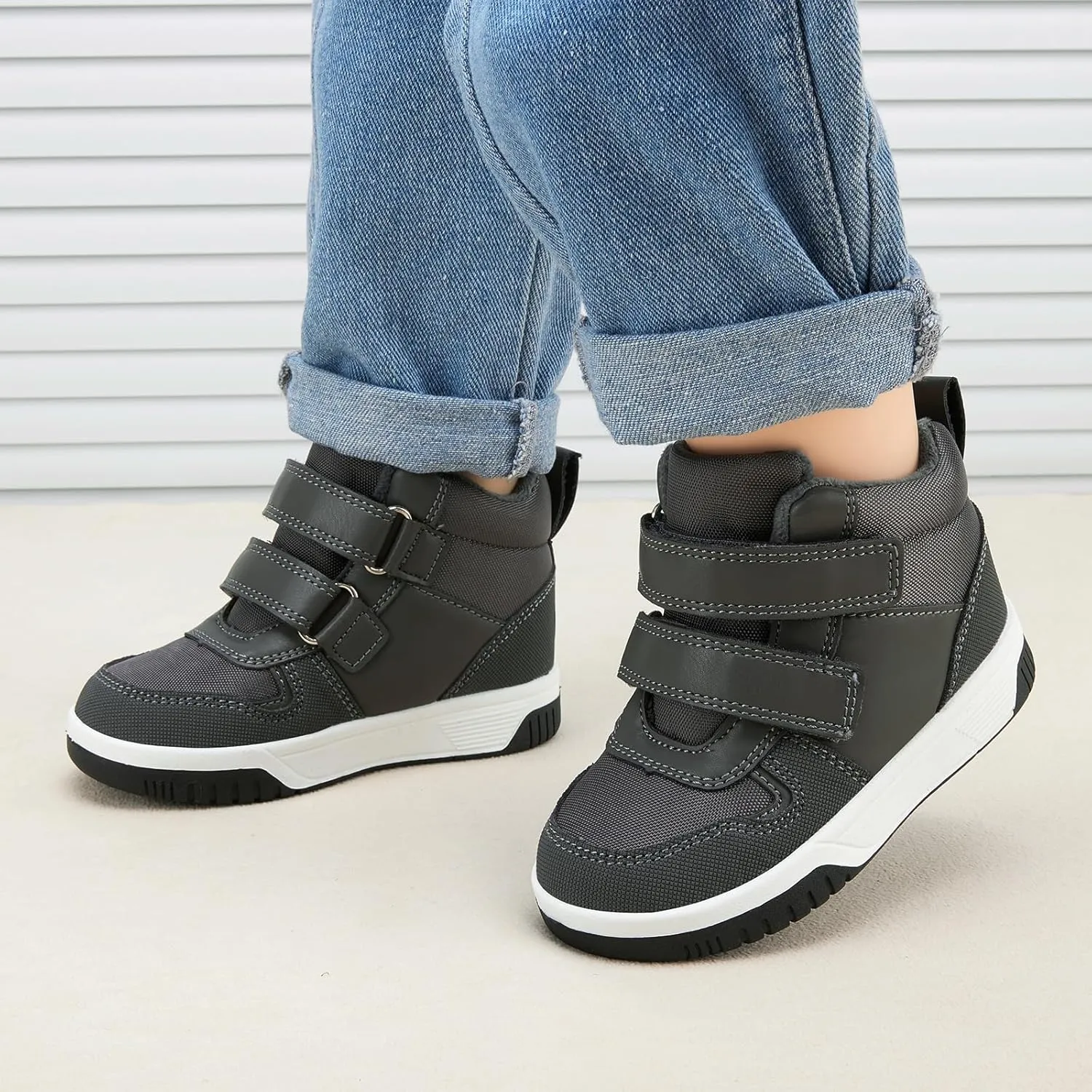 BMCiTYBM Toddler Snow Boots Boys Girls Winter Warm Shoes High Top Outdoor Sneakers for Cold Weather