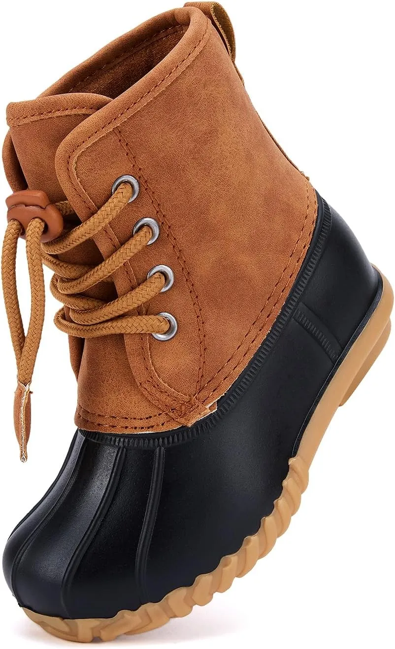 BMCiTYBM Toddler Winter Boots Waterproof Duck Snow Boots Boys Girls High Top Outdoor Warm Shoes for Cold Weather (Toddler/Little Kids)