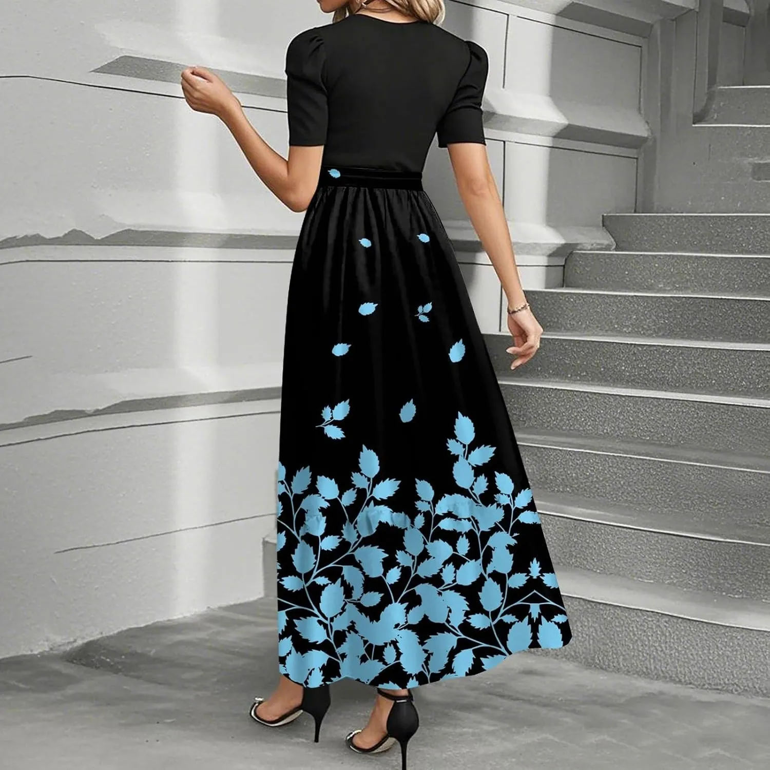 Bow Detail Maxi Dresses for Women 2025, High Waisted Spring Elegant Trendy Casual Beach Womens Sundresses