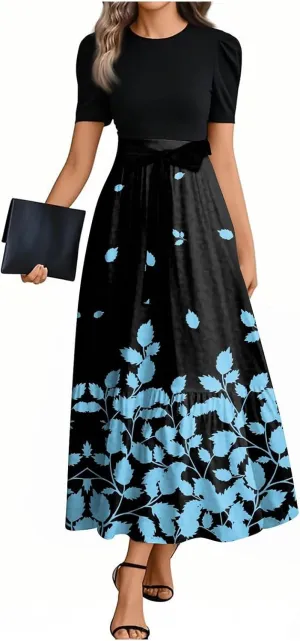 Bow Detail Maxi Dresses for Women 2025, High Waisted Spring Elegant Trendy Casual Beach Womens Sundresses