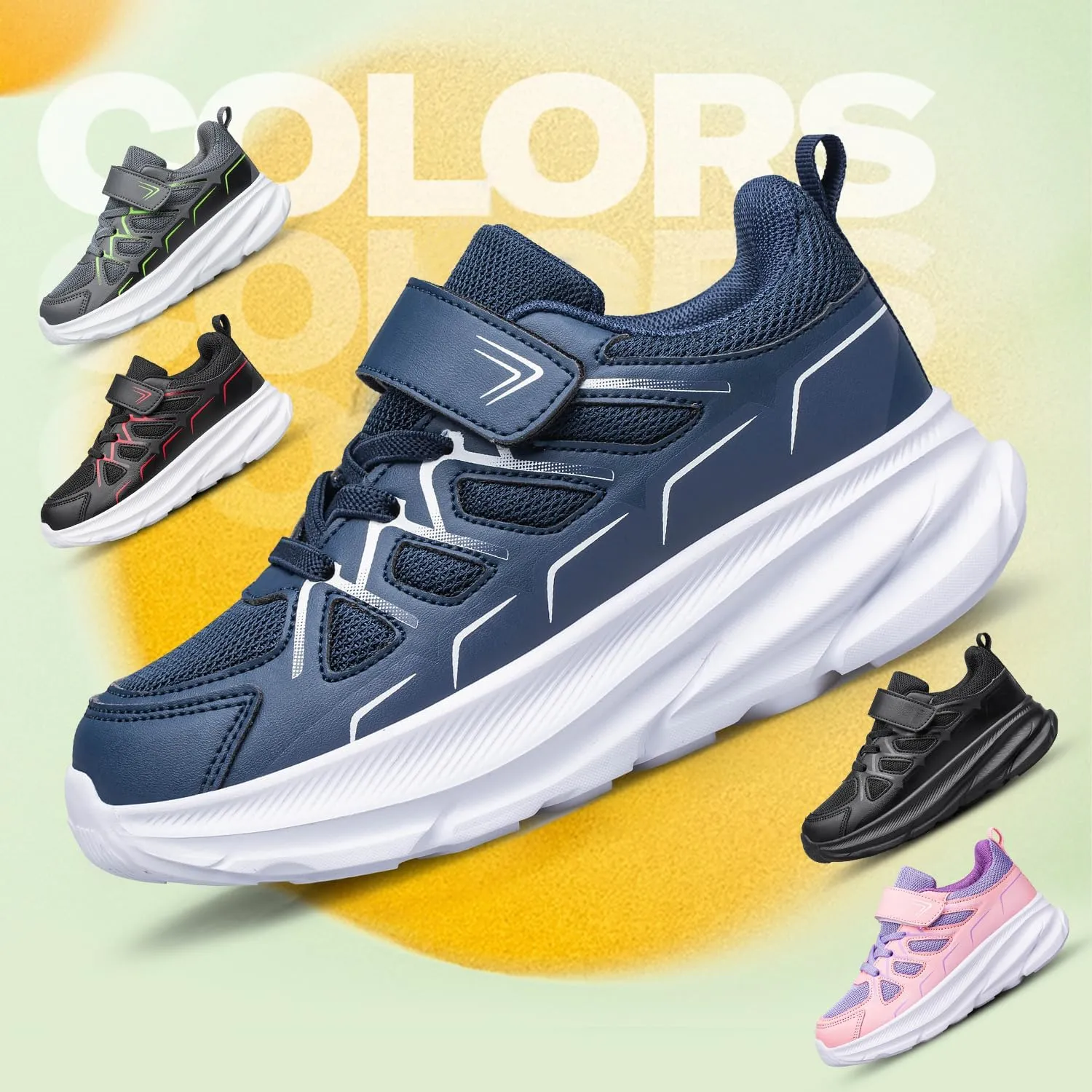 Boys Girls Shoes Kids Running Shoes Non Slip Athletic Walking Tennis Shoes Lightweight Sneakers for Toddler/Little Kid/Big Kid