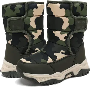 Boys Girls Snow Boots Winter Outdoor Waterproof Slip Resistant Cold Weather Shoes(Little Kid/Big Kid)