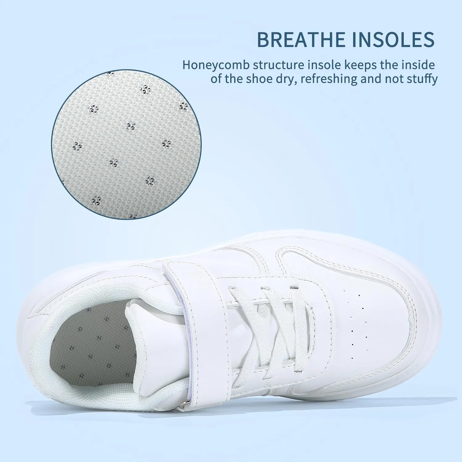 Boys Girls Toddler Shoes Tennis Hook & Loop Breathable Lightweight Sneakers (Size 9-3)