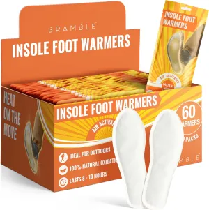 Bramble Insole Foot Warmers - All-Natural Odorless Air-Activated Warmers - Up to 10 Hours of Heat