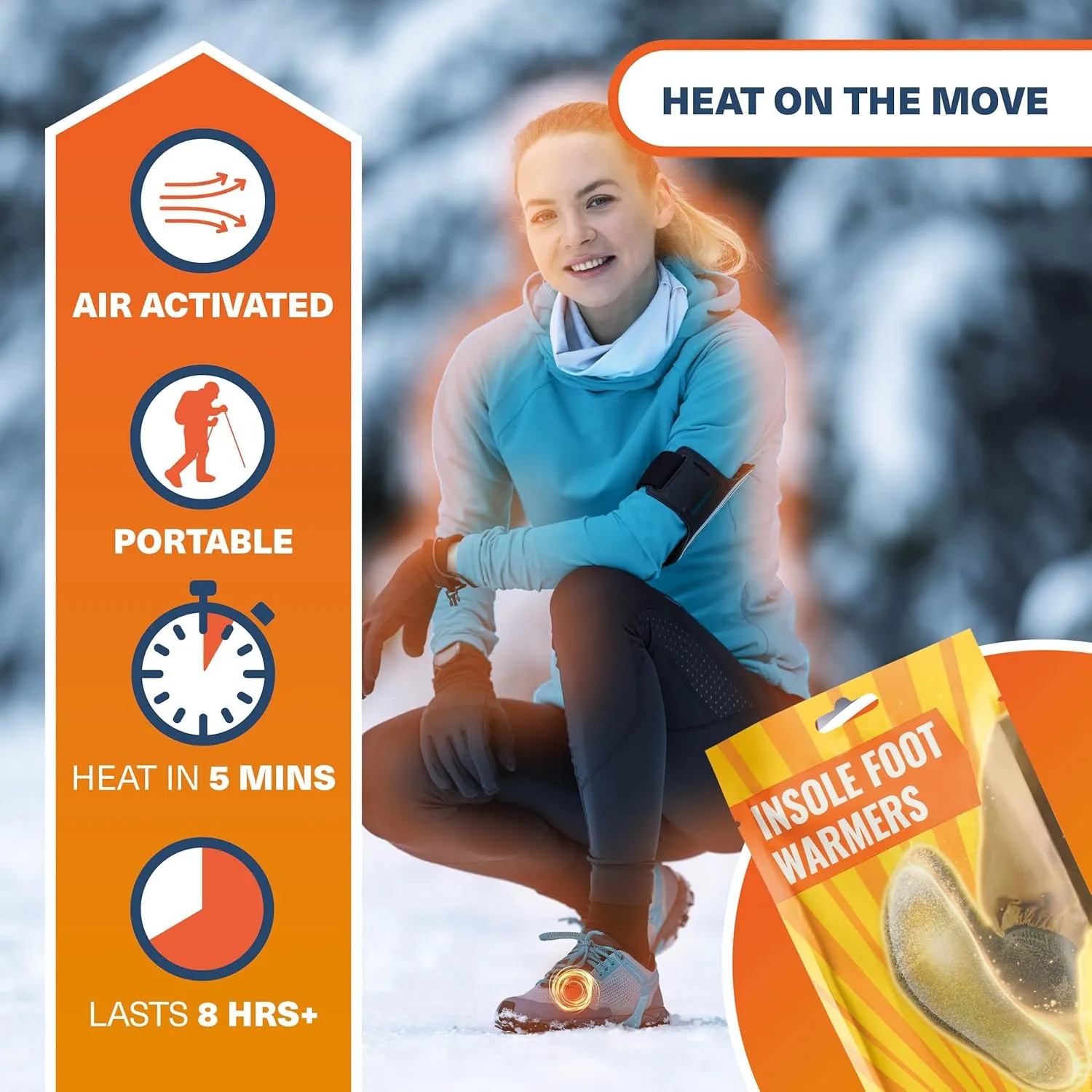 Bramble Insole Foot Warmers - All-Natural Odorless Air-Activated Warmers - Up to 10 Hours of Heat