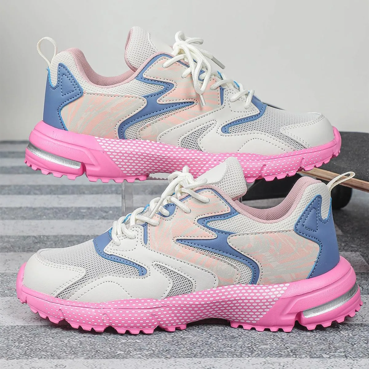 Breathable Mesh Fashion Chunky Platform Sneakers   Casual Walking Running Daily Sports   Thick Sole Lightweight Comfort Streetwear Shoes for Women Teens Girls