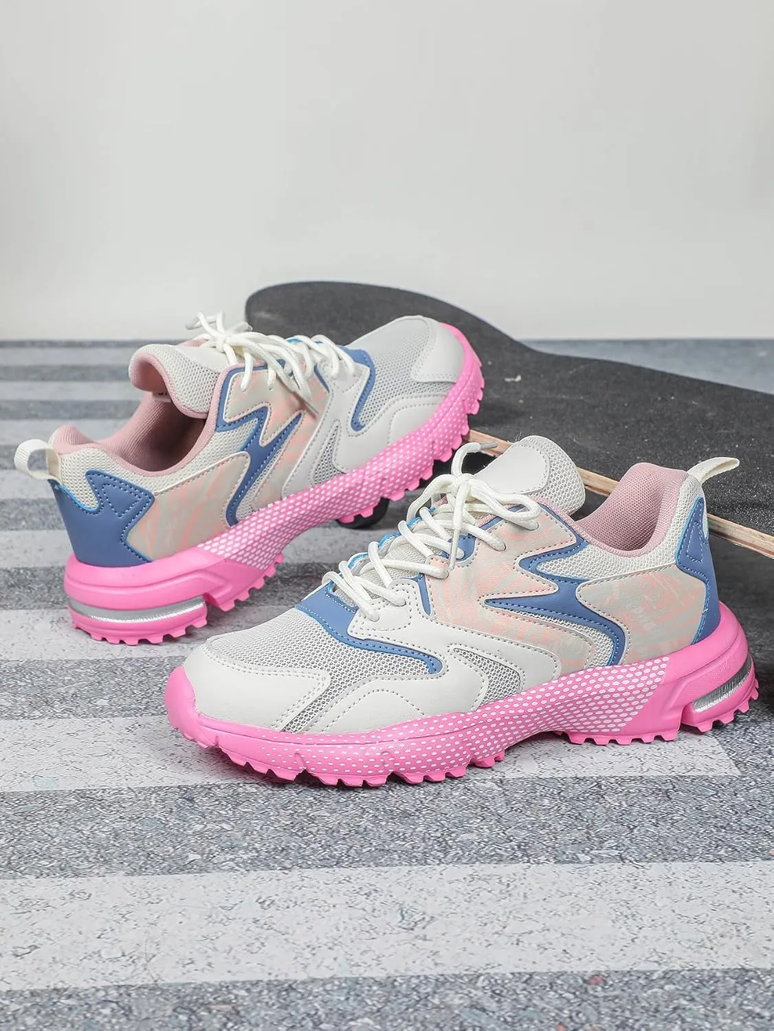 Breathable Mesh Fashion Chunky Platform Sneakers   Casual Walking Running Daily Sports   Thick Sole Lightweight Comfort Streetwear Shoes for Women Teens Girls