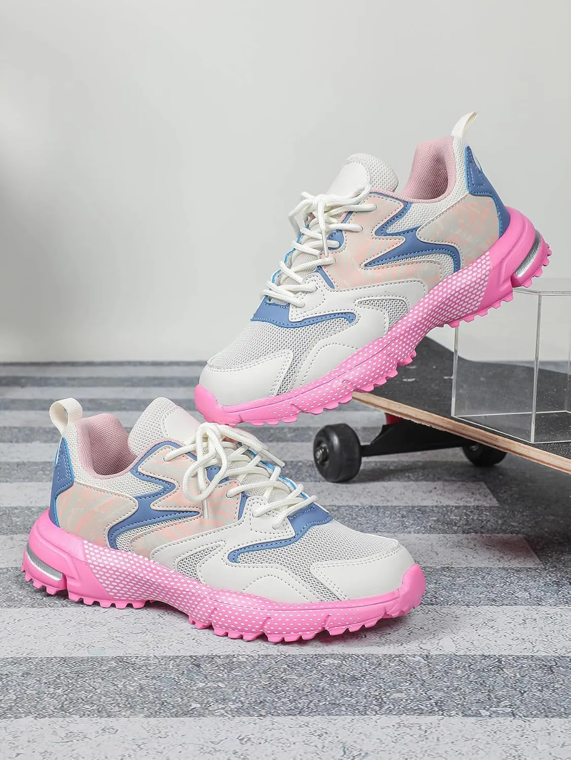 Breathable Mesh Fashion Chunky Platform Sneakers   Casual Walking Running Daily Sports   Thick Sole Lightweight Comfort Streetwear Shoes for Women Teens Girls