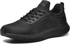 Bruno Marc Men's Non Slip Work Shoes Walking Zapatos Trabajo Black & Lightweight Food Service Chef Kitchen Restaurant Resistant Sneakers