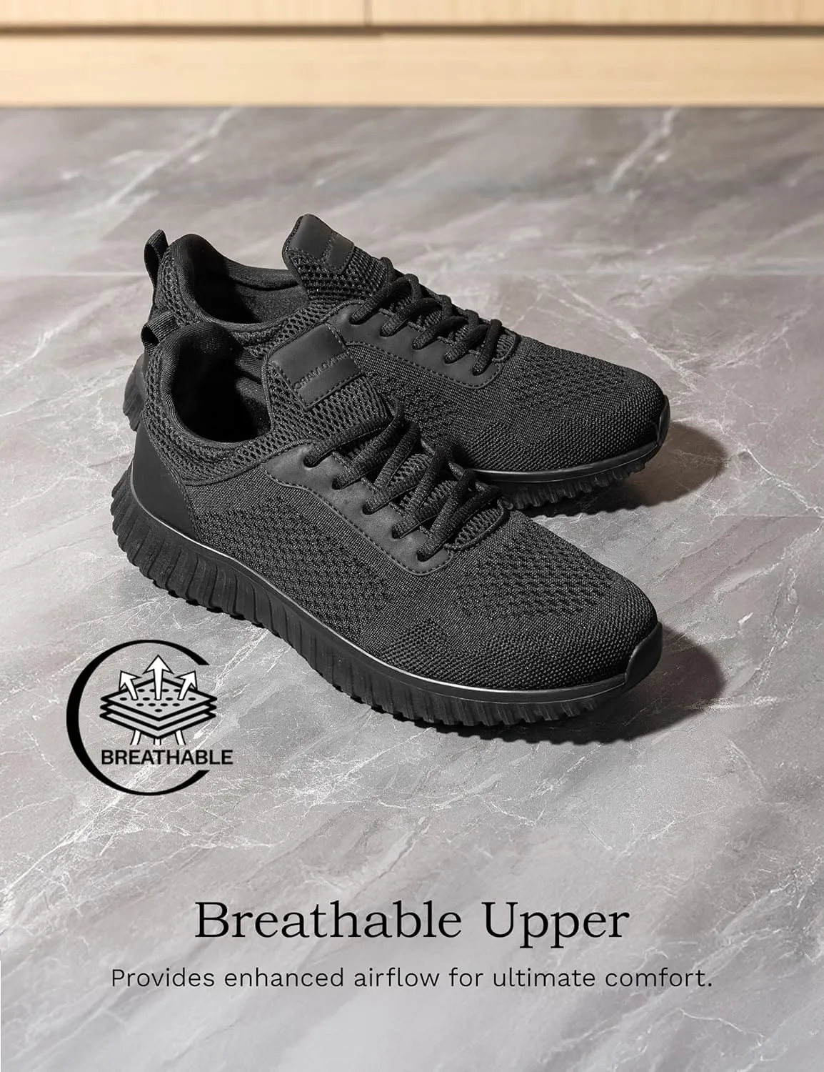 Bruno Marc Men's Non Slip Work Shoes Walking Zapatos Trabajo Black & Lightweight Food Service Chef Kitchen Restaurant Resistant Sneakers