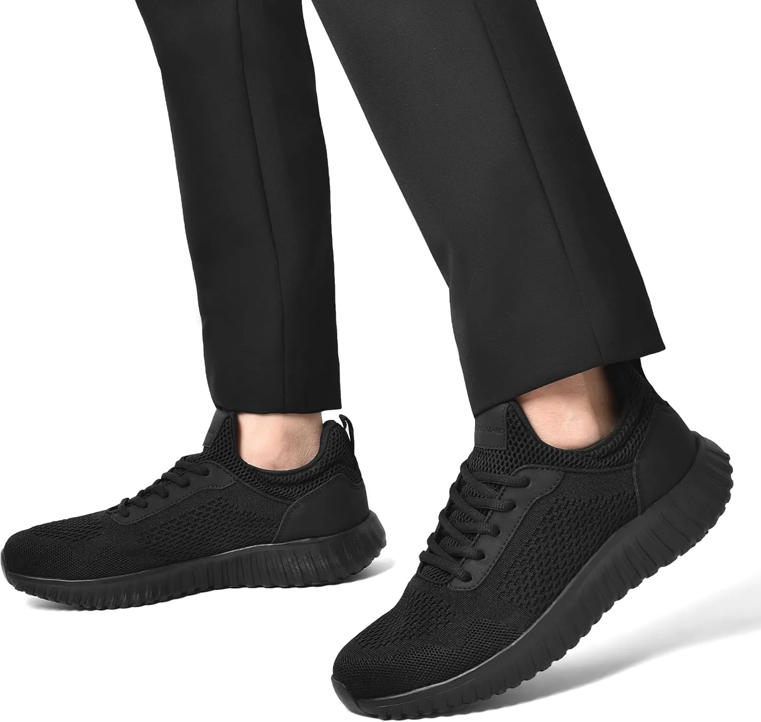 Bruno Marc Men's Non Slip Work Shoes Walking Zapatos Trabajo Black & Lightweight Food Service Chef Kitchen Restaurant Resistant Sneakers