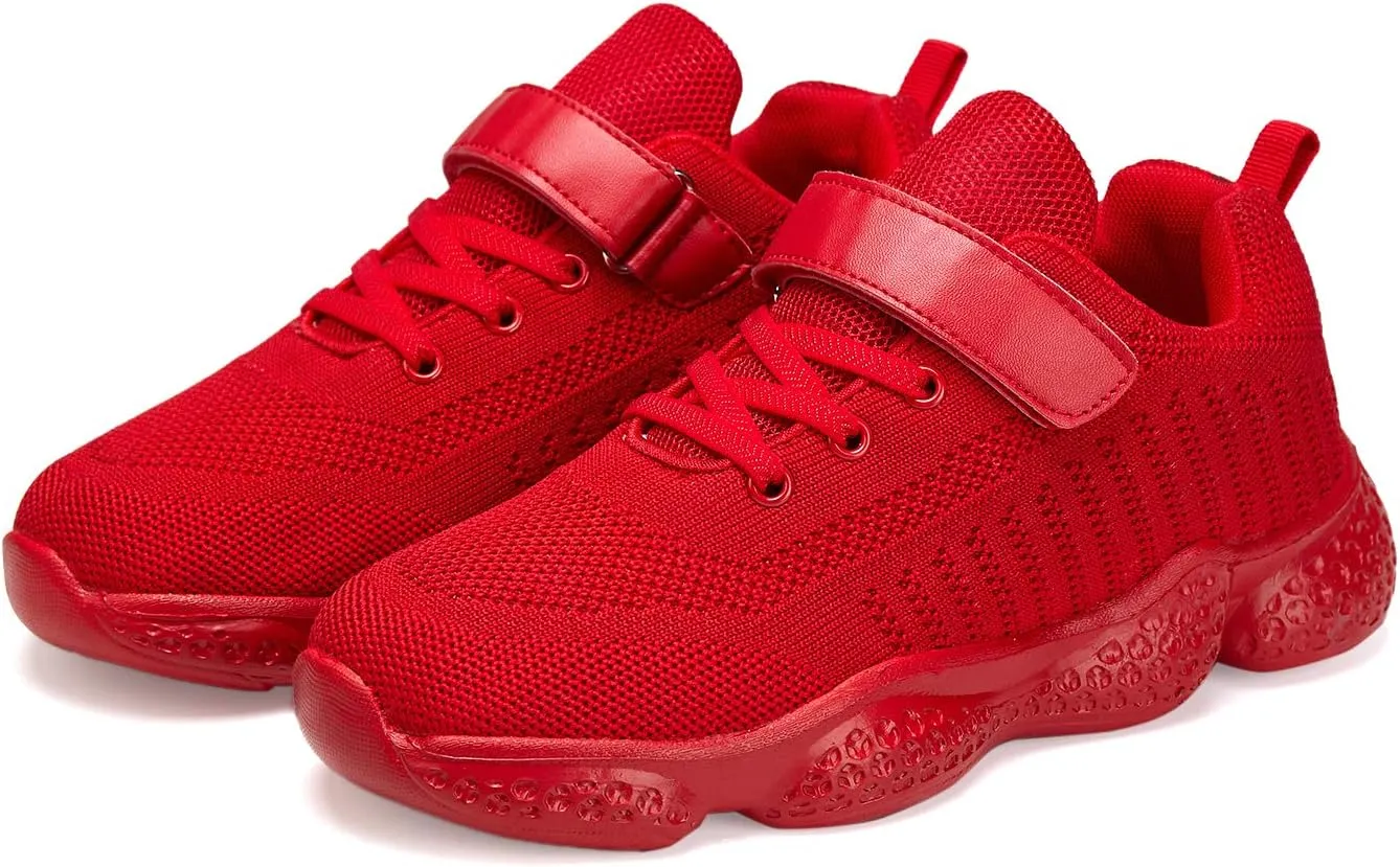 Casbeam Kids Breathable Sneakers Mesh Lightweight Easy Walk Casual Sport Strap Athletic Running Shoes for Boys Girls
