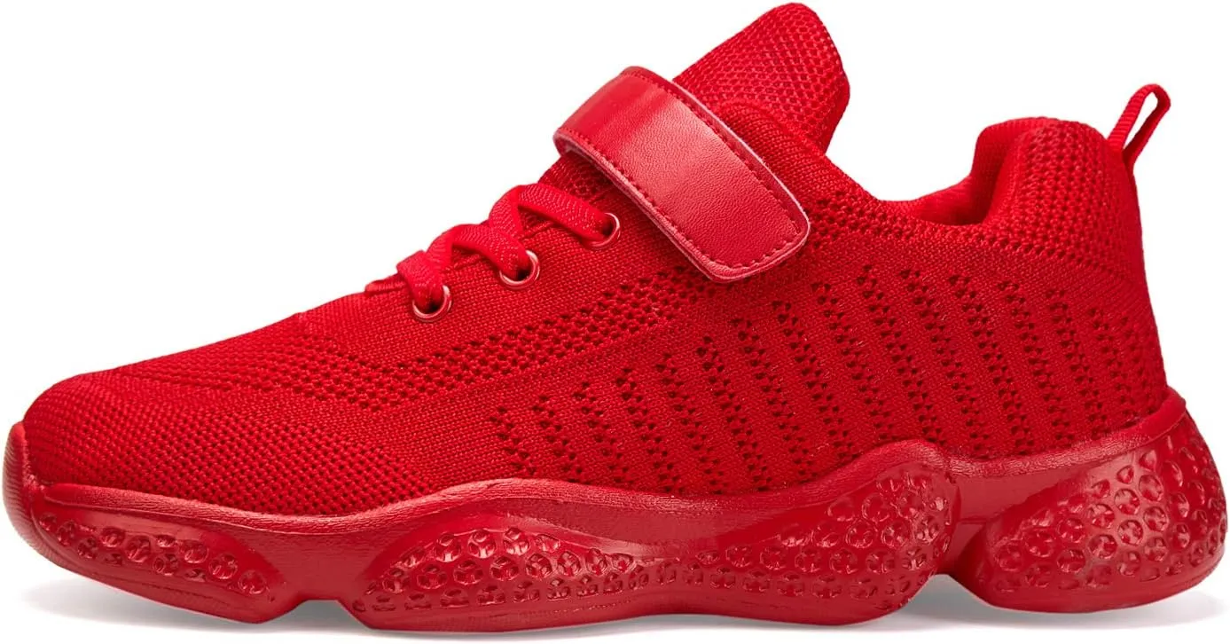Casbeam Kids Breathable Sneakers Mesh Lightweight Easy Walk Casual Sport Strap Athletic Running Shoes for Boys Girls