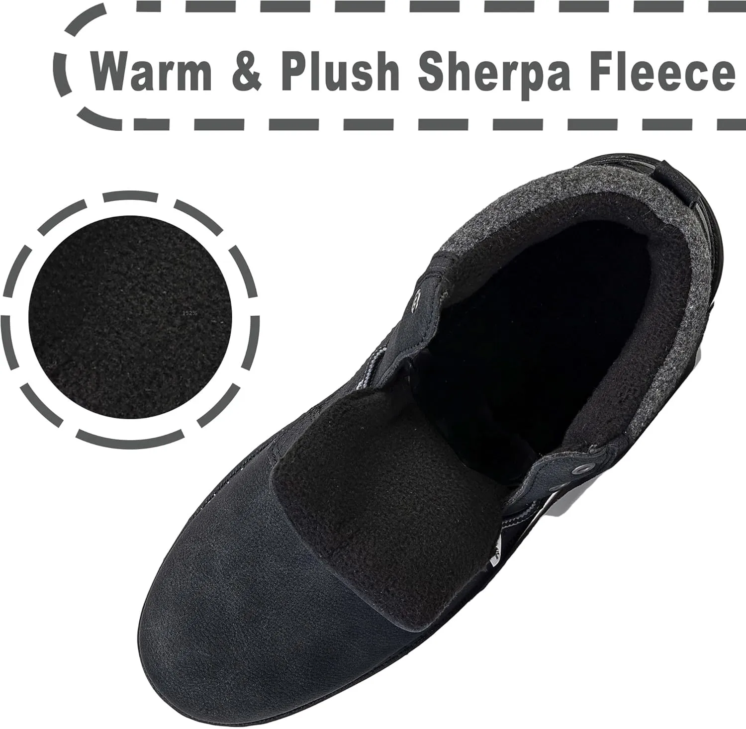 CC-Los Men's Winter Snow Boots with Sherpa Fleece Lining Waterproof Slip-Resistant Insulated Size 7.5-14