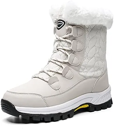CERYTHRINA Women's Waterproof Snow Boots Winter Mid Calf Booties Warm Fur Lining Winter Shoes