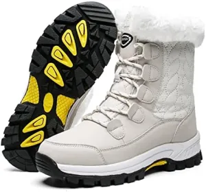 CERYTHRINA Women's Waterproof Snow Boots Winter Mid Calf Booties Warm Fur Lining Winter Shoes